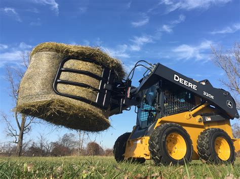 skid steer round bale grabber|round bale squeeze for sale.